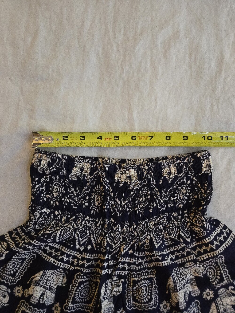 Navy Cream Thai Elephant Print Harem Pants Bohemian Hippie Festival EB5 - Picture 7 of 10